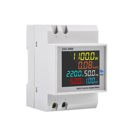 Quick Sense 100A Single-Phase DIN-Rail Multifunction LCD Energy Meter