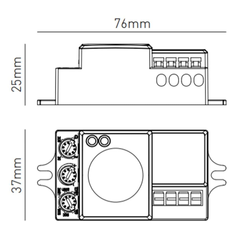 Quick Sense(QS-M5B) Plastic 360 Degree Sq Type Microwave Motion Sensor with Light Sensor (White)
