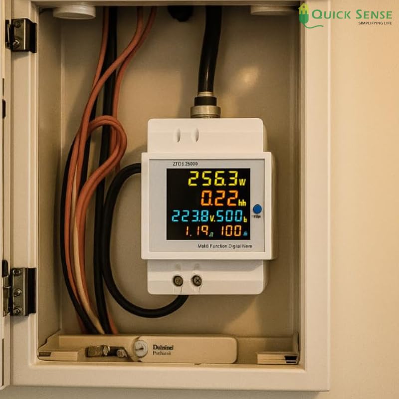 Quick Sense 100A Single-Phase DIN-Rail Multifunction LCD Energy Meter