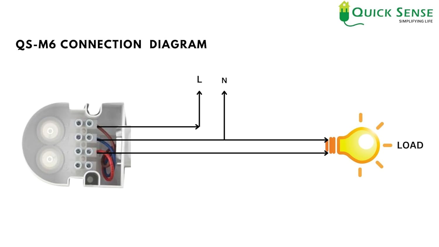 Quick Sense QS-11 180° PIR Motion Sensor Light Switch Wall-Mount