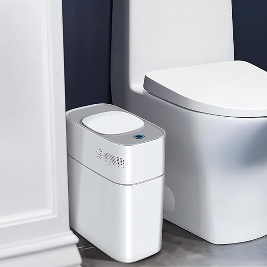 Quick Sense Motion Sensor Slim Bathroom Trash Can 14L Waterproof