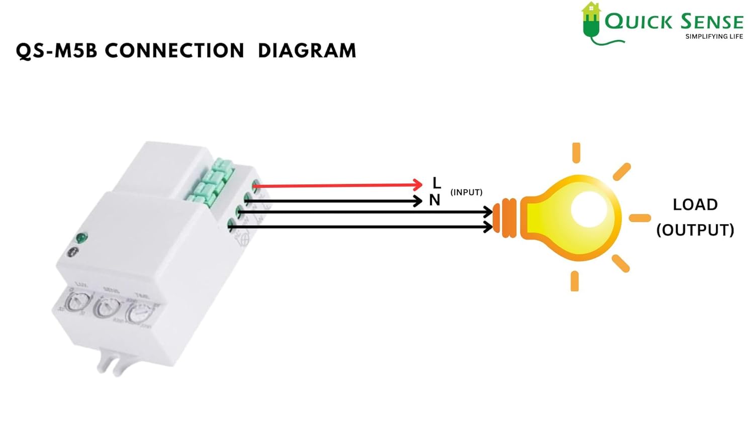 Quick Sense QS-M5B 360° Microwave Motion Sensor with Light Sensor