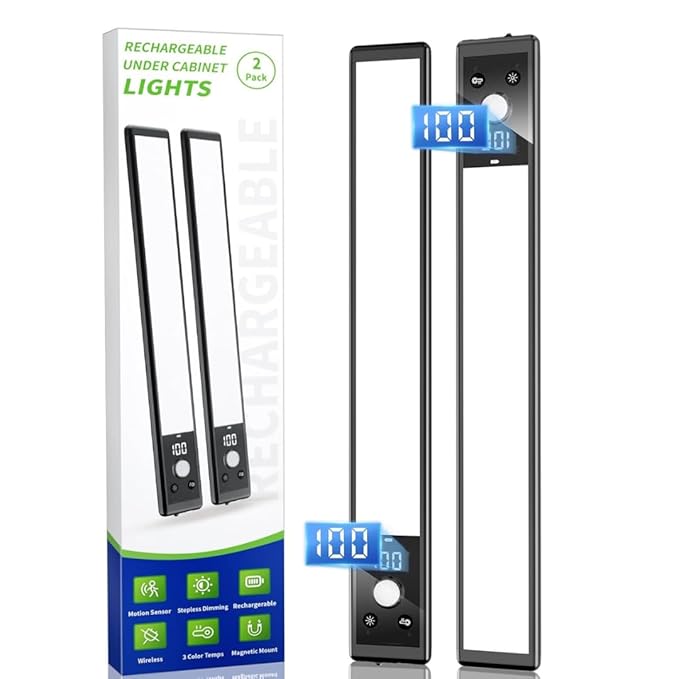 Quick Sense Rechargeable Motion Sensor LED Under-Cabinet Lights 2-Pack