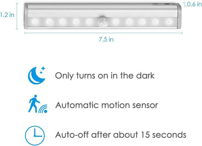 Quick Sense 10-LED Motion Sensor Stick-On Battery-Powered Cabinet Light