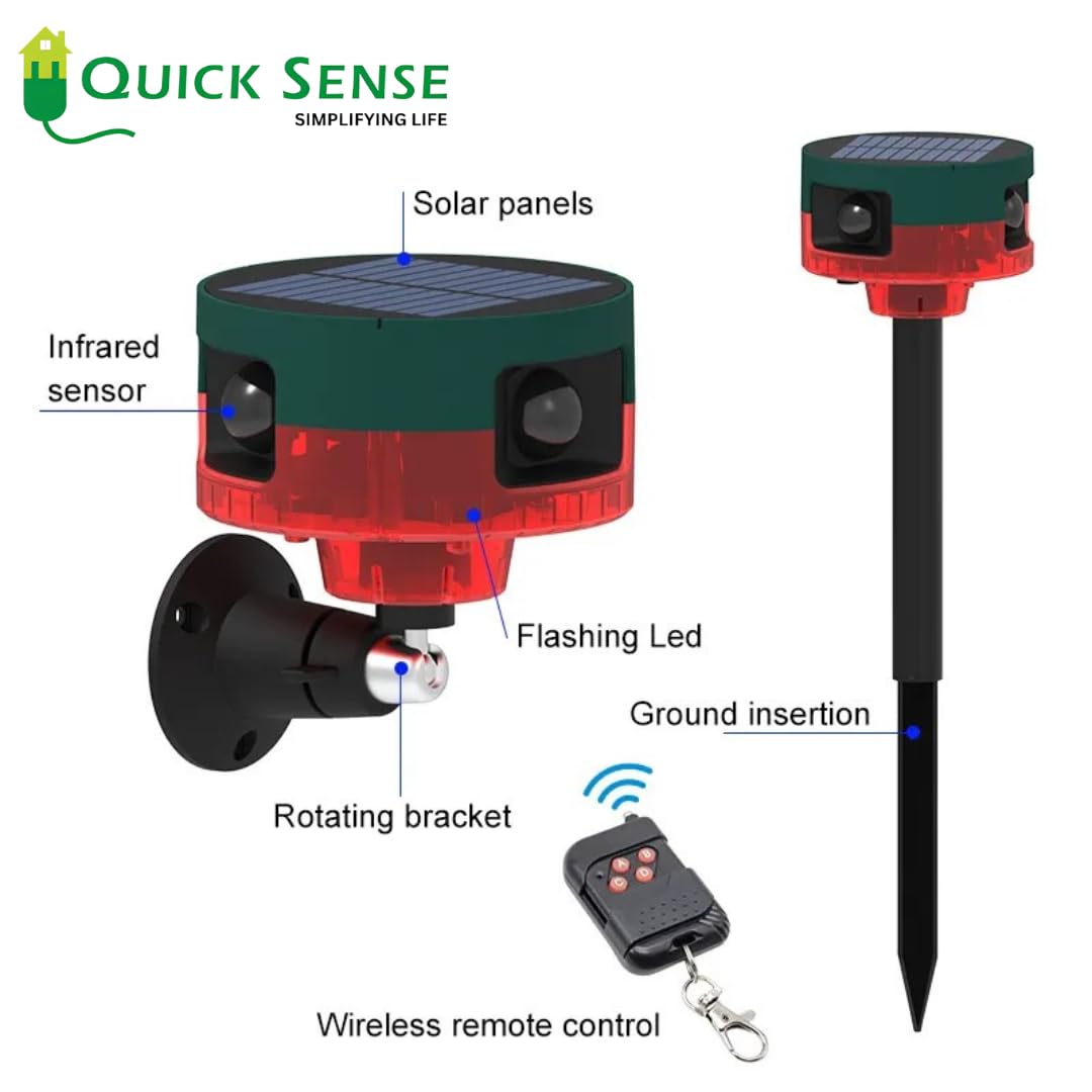Quick Sense Solar Motion Alarm 360° Detection 129dB Siren