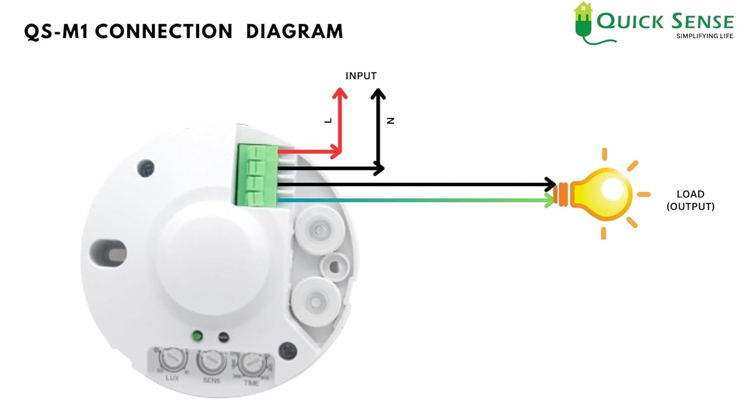 Quick Sense QS-M1 220V 360° Ceiling Microwave Motion Sensor Switch