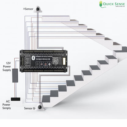 Quick Sense Bluetooth PIR Staircase LED Strip Motion Controller