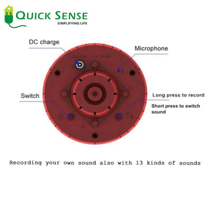 Quick Sense Solar Motion Alarm 360° Detection 129dB Siren