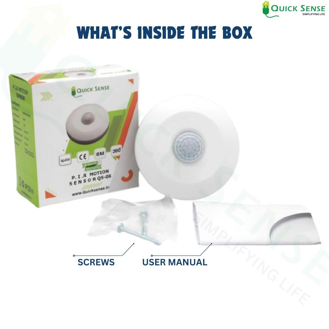 Quick Sense 360° Mini PIR Motion Sensor 220-240V 2-Pack White