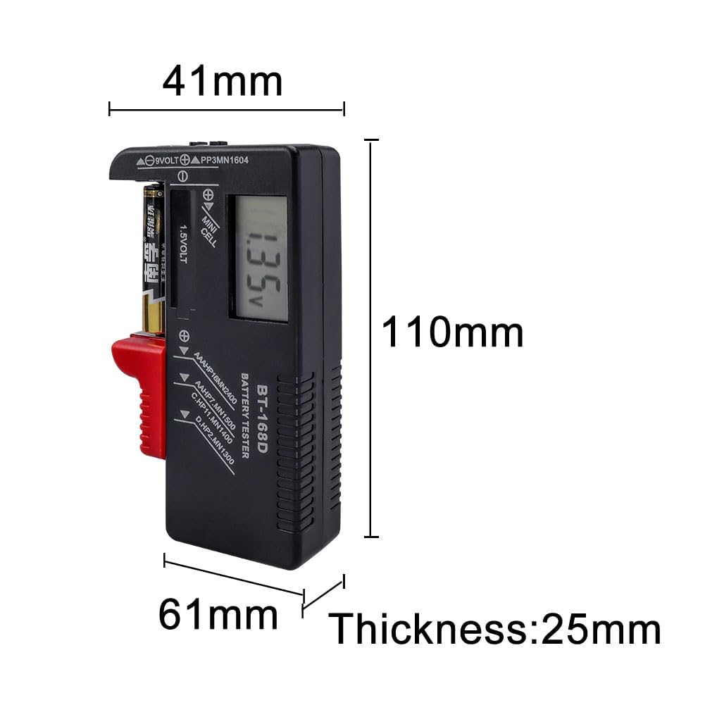 Quick Sense Digital Battery Tester BT-168D for AA/AAA/C/D/9V
