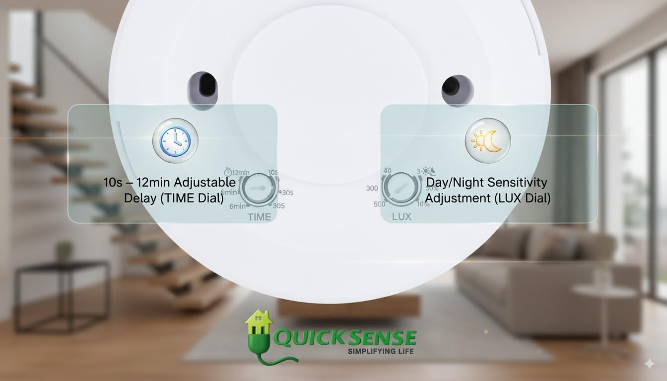 Quick Sense QS-BR01 Breath and Motion Presence Sensor 360° Mount