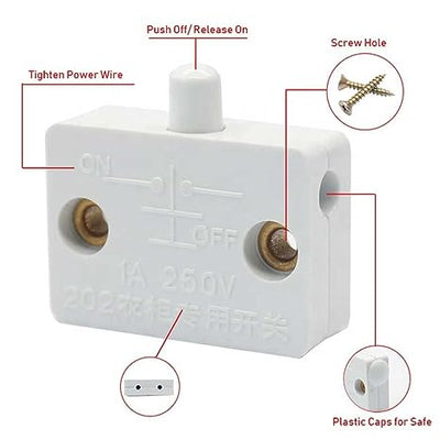 Quick Sense(Qs-WR13): Cabinet Wardrobe and Refrigerator Door Light Control Switch Pack of 2 Pieces