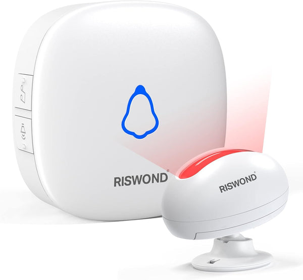 RISWOND Wireless Motion Sensor Door Chime 32 Tunes 152m Range