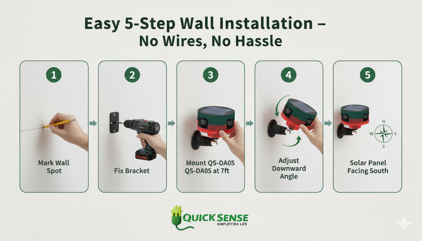 Solar Motion Sensor Alarm QS-MSA02