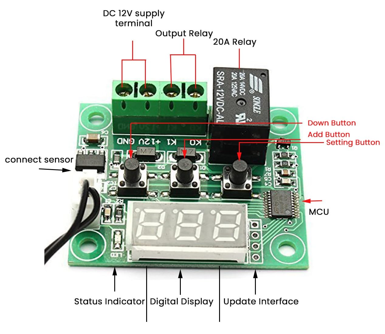 W1209 Digital Temperature Controller Thermostat -50°C to 110°C Precision Relay