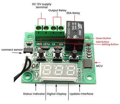 W1209 Digital Temperature Controller Thermostat -50°C to 110°C Precision Relay