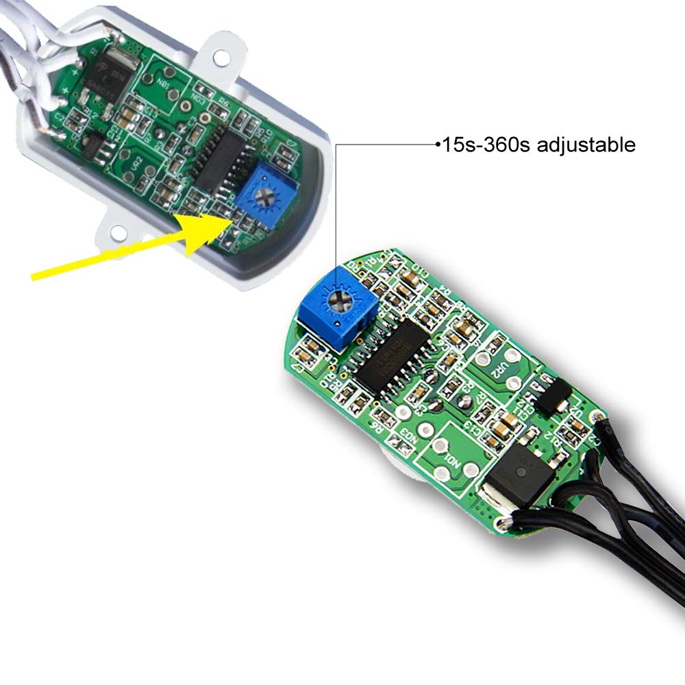 Quick Sense (QS-WR07):DC 6V 12V-24V 5A PIR Motion Activated Body Sensor Switch with DC Cable for LED Strip Light