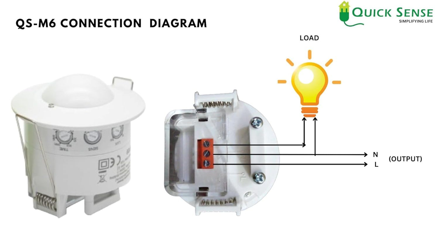 Quick Sense Recessed Ceiling Microwave Motion Sensor Pack of 2