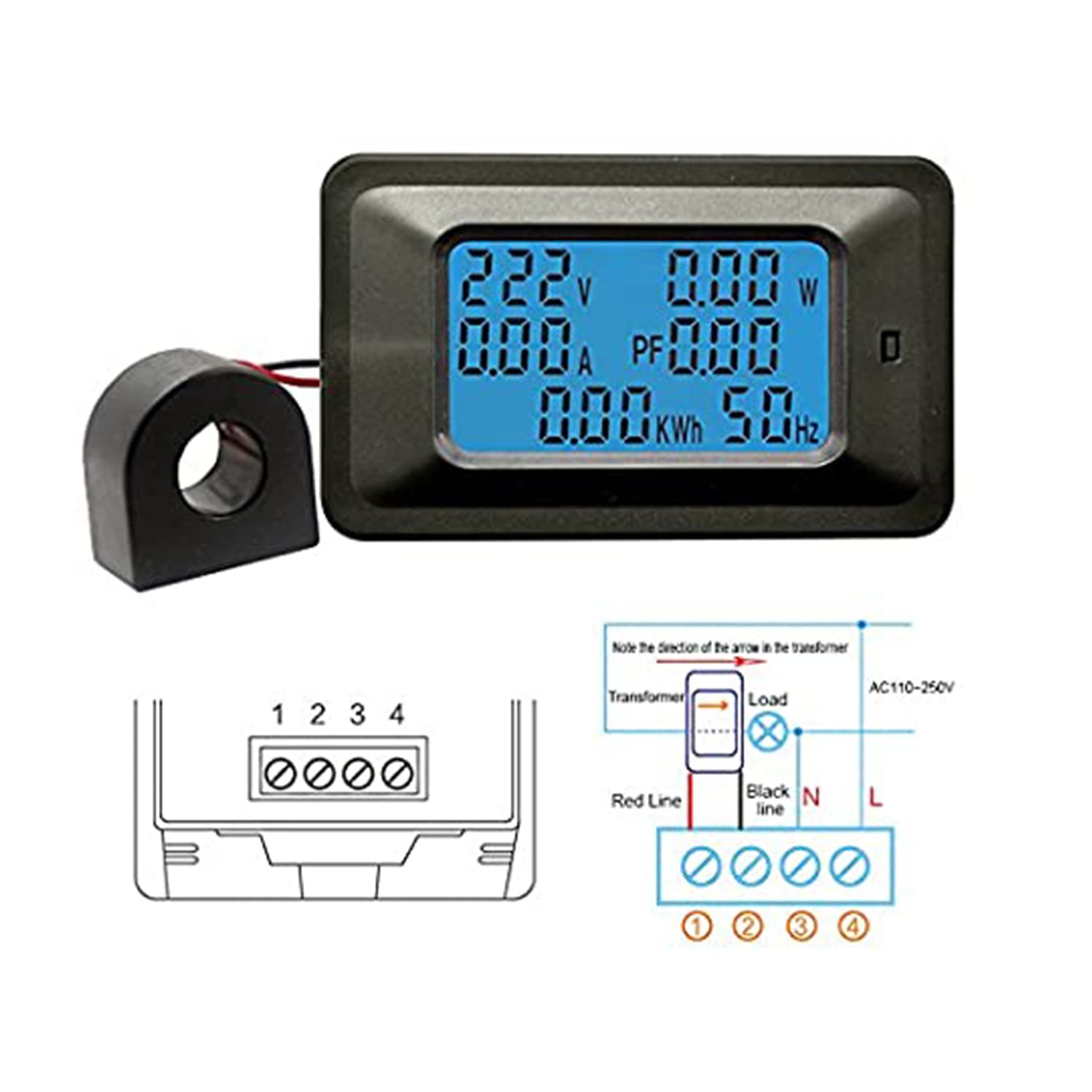 Quick Sense Digital Power Meter Voltmeter Ammeter Energy Monitor
