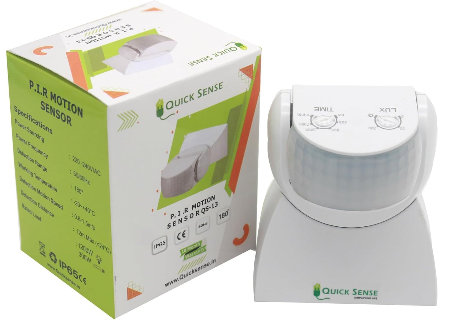 Quick Sense 12m PIR Motion Detector IP65 Wall Ceiling Sensor