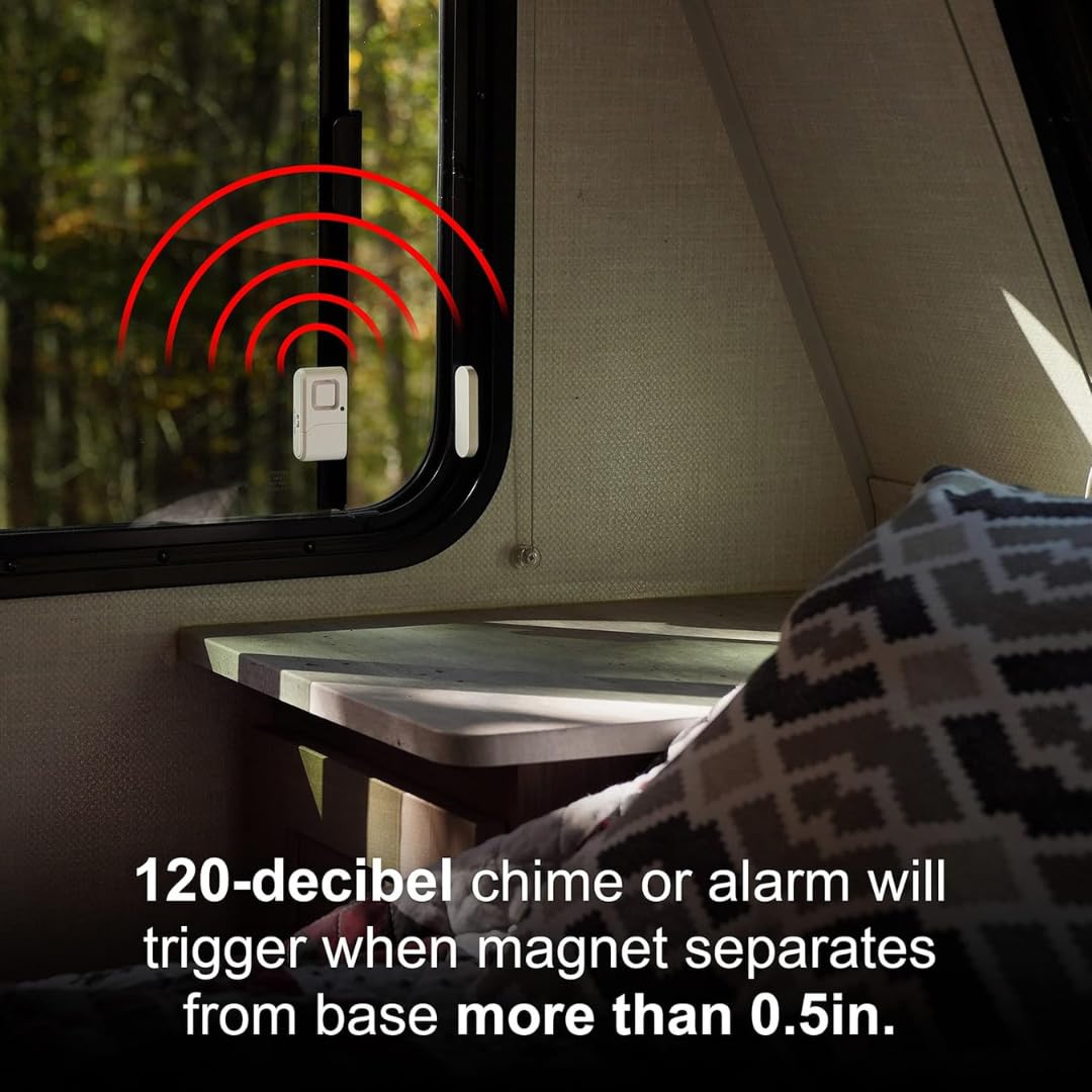Quick Sense 120dB Magnetic Door Window Alarm - Battery-Powered Security