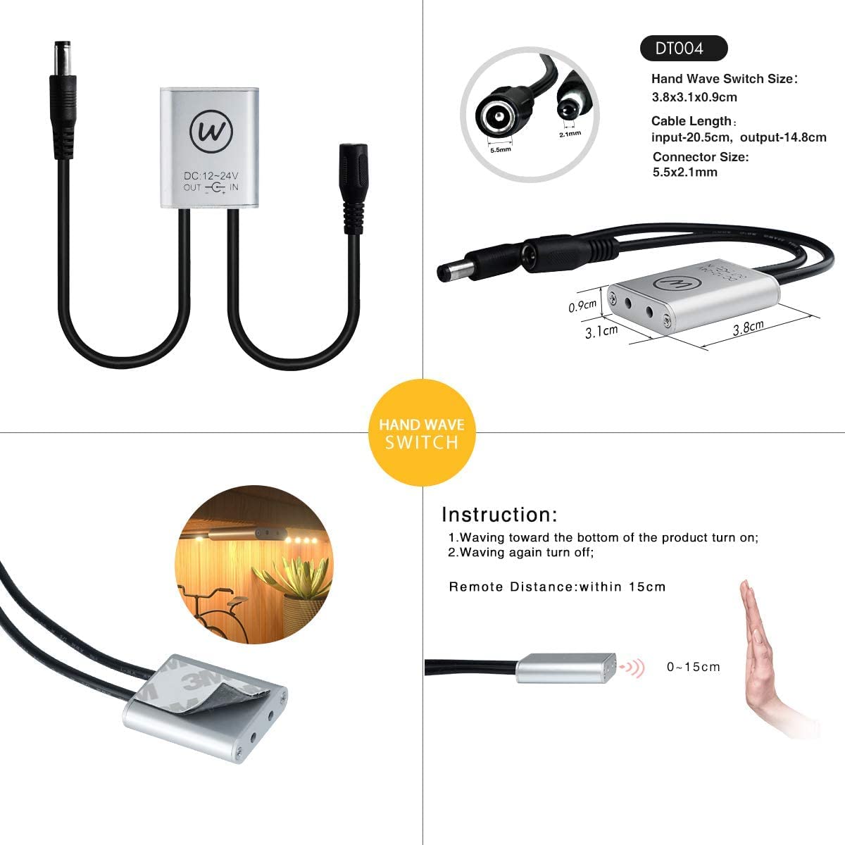 Quick Sense Wave Motion 12V/24V 3A IR Cabinet Sensor