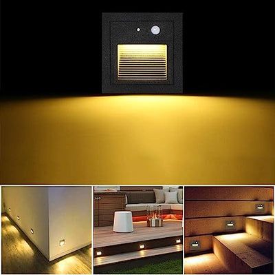 Quick sense(Qs-MSFL01) 3Watt IP65 Waterproof Motion Sensor LED Wall Light | Indoor/Outdoor Conceal Design | Aluminium Foot Night Light | Warm White