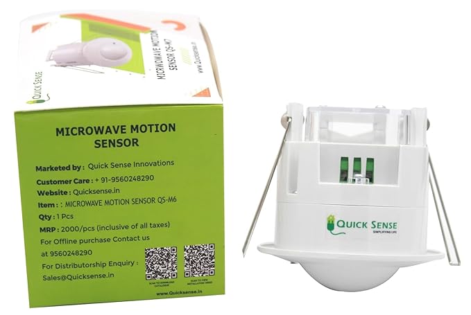 Quick Sense Recessed Ceiling Microwave Motion Sensor Pack of 2