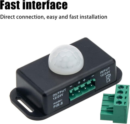 Quick Sense 12V-24V PIR Motion Sensor with LED Strip Combo