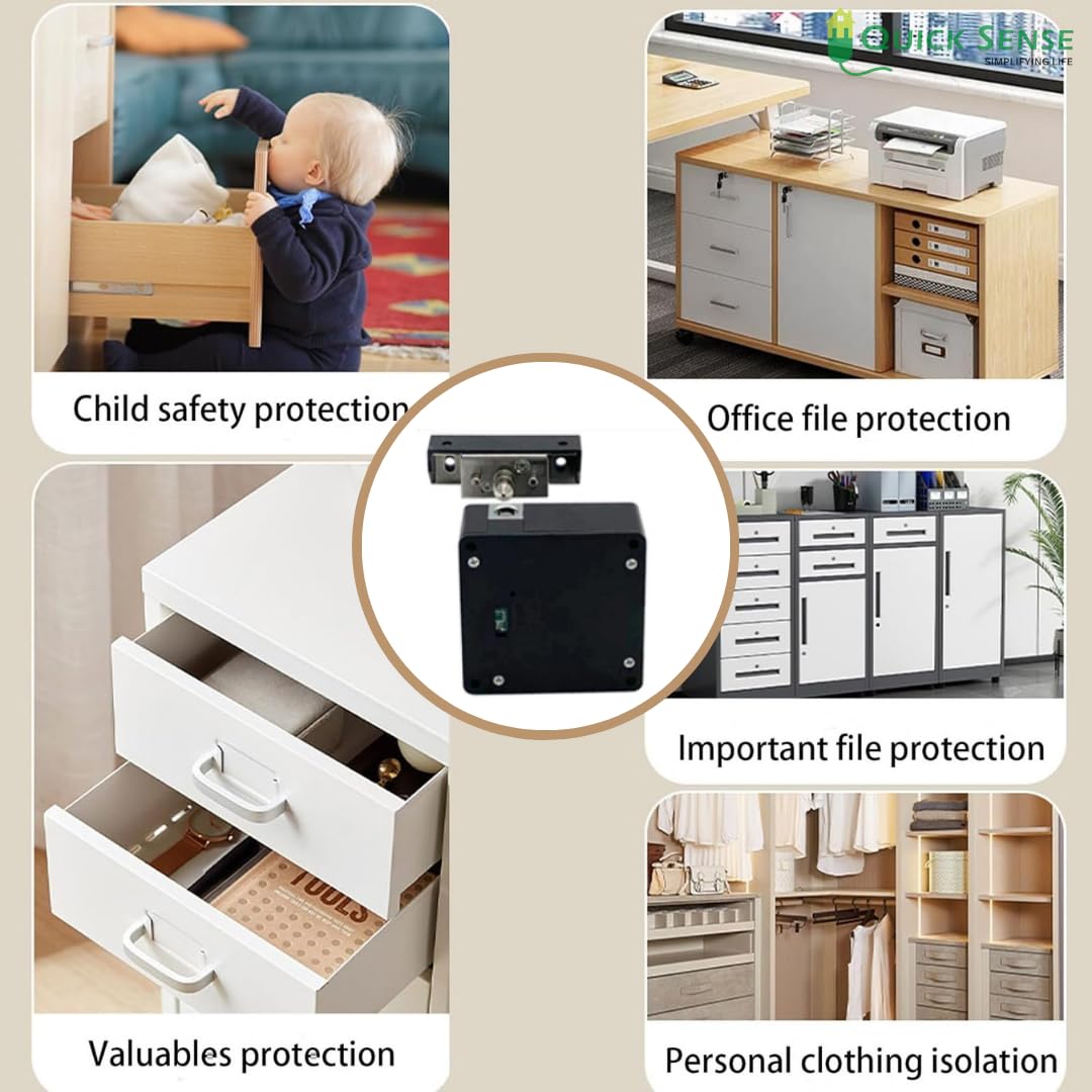 Quick Sense RFID Hidden Electronic Cabinet Lock for Wooden Drawers