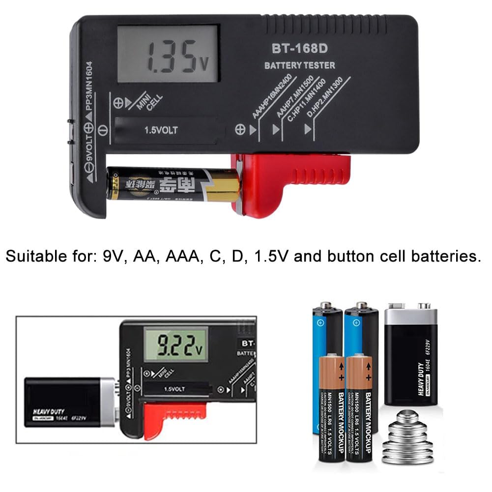 Quick Sense Digital Battery Tester BT-168D for AA/AAA/C/D/9V