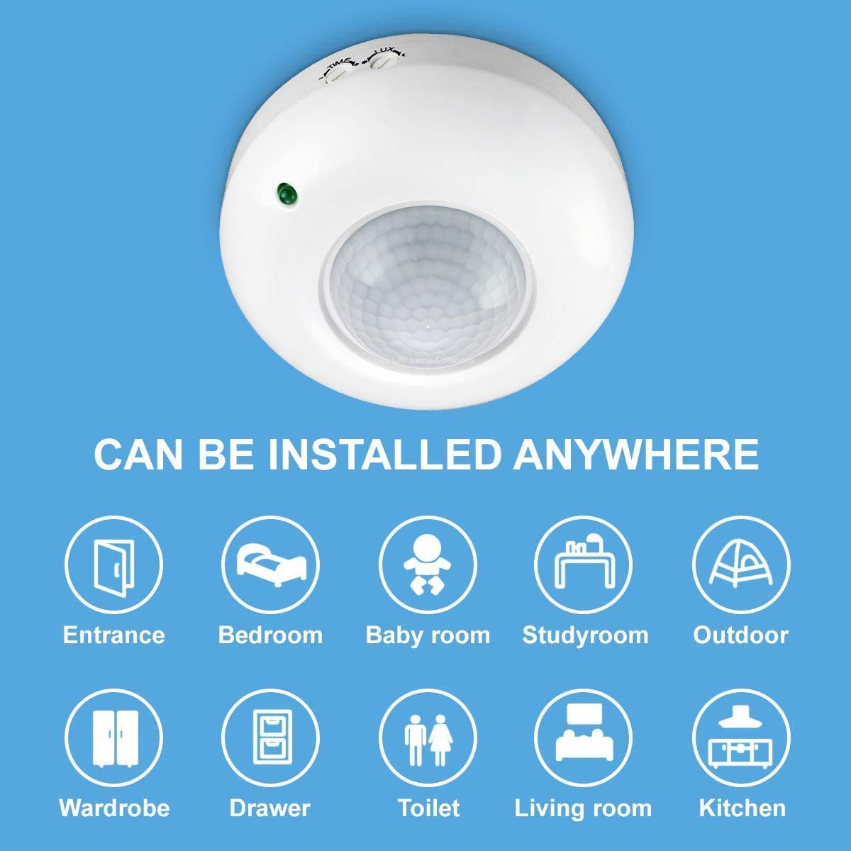 Quick Sense QS-08 360° Ceiling PIR Motion Sensor Slim 2.54cm Profile