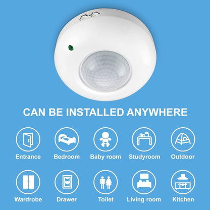 Quick Sense QS-08 360° Ceiling PIR Motion Sensor Slim 2.54cm Profile
