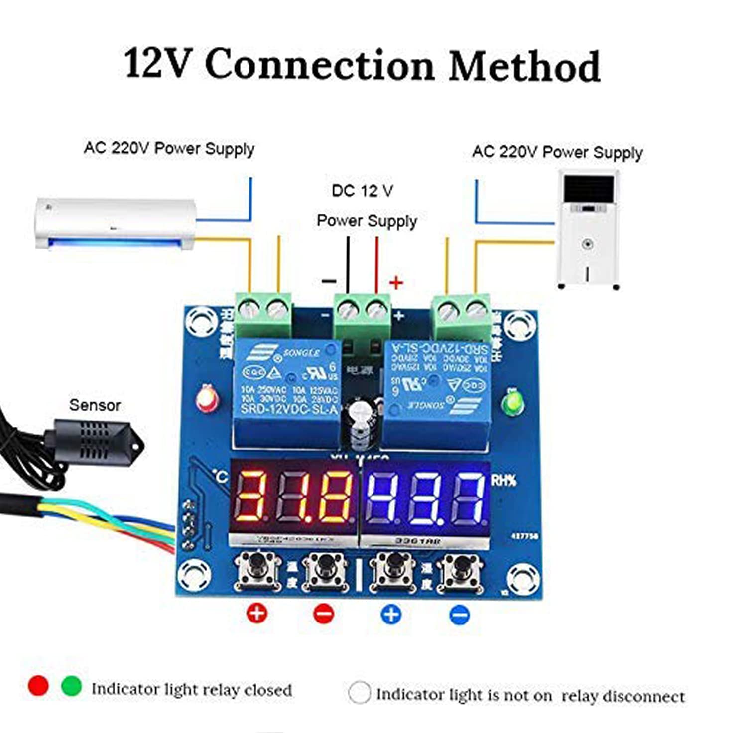 Quick Sense XM452 Digital Temperature Humidity Controller with 0.1°C Precision