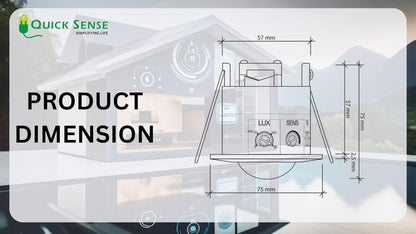 Quick Sense PIR Ceiling Motion Sensor with Adjustable Lux Timer