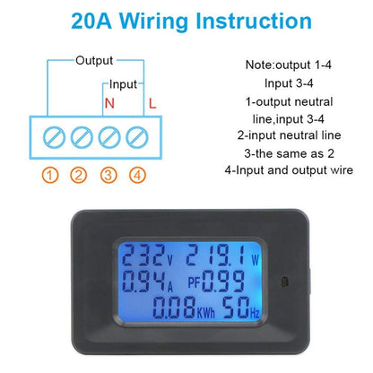 Quick Sense 5kW Digital Energy Meter 20A Power Monitor