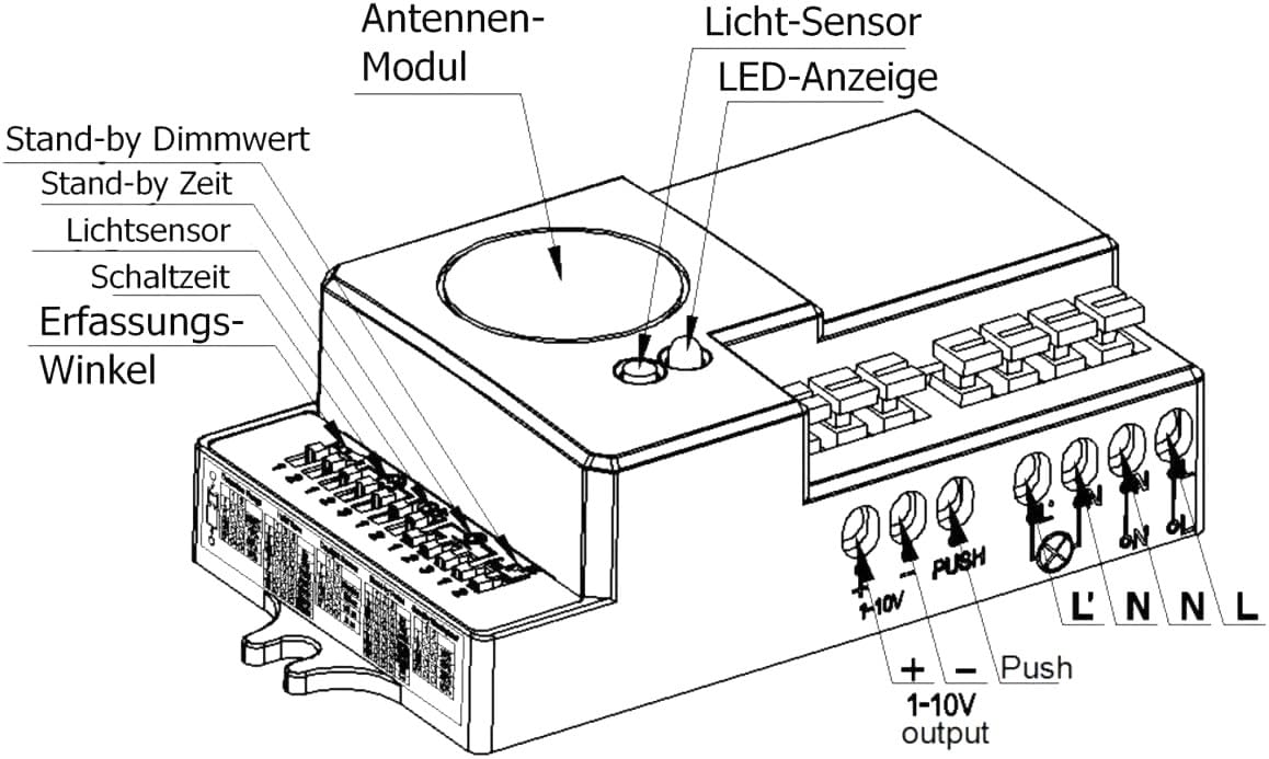 Quick Sense QS-M9 360° Microwave Motion Sensor 15m Ceiling Mount