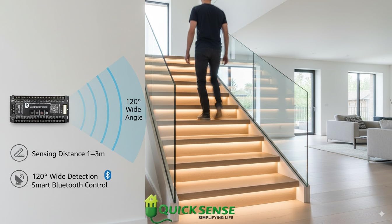 Quick Sense Bluetooth PIR Staircase LED Strip Motion Controller