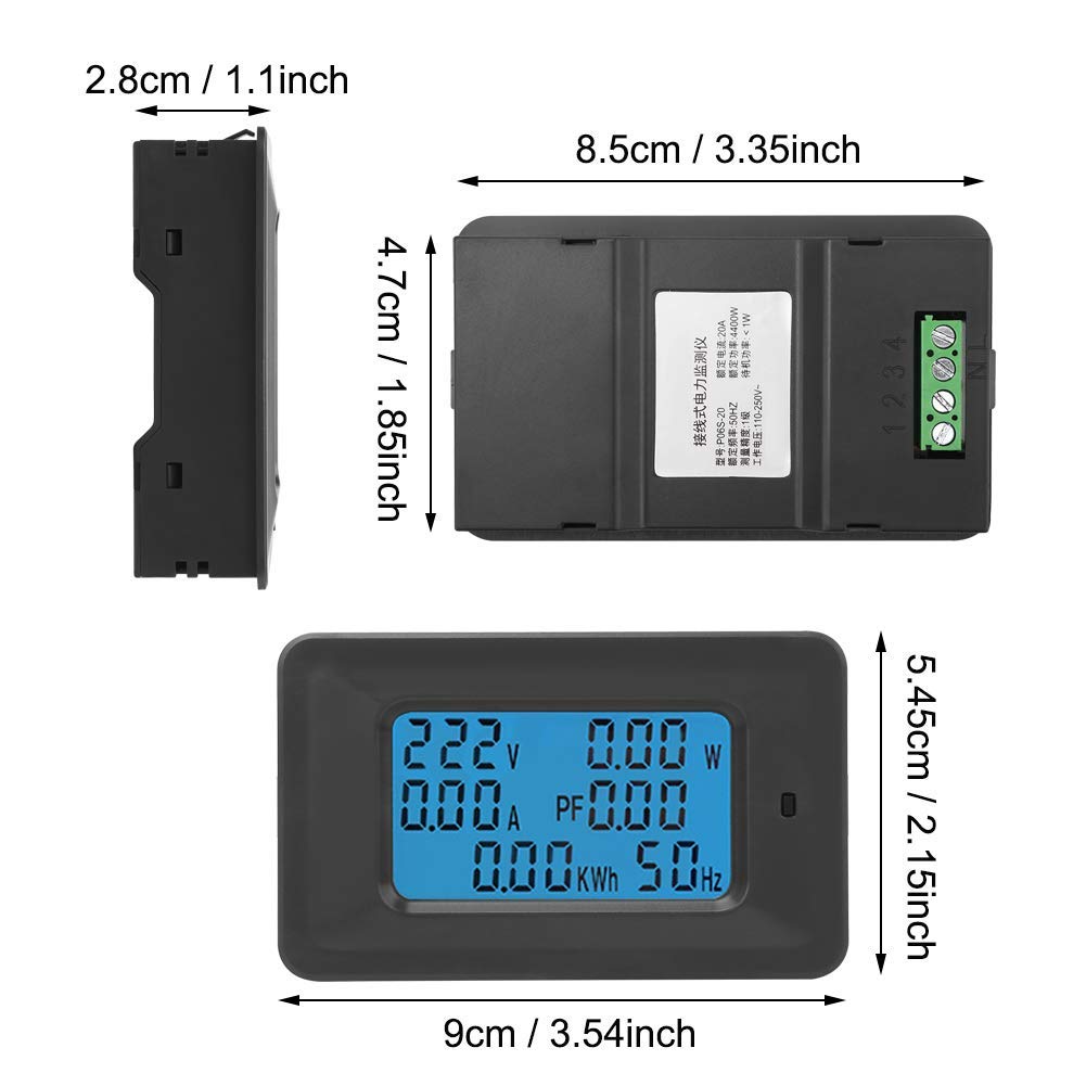 Quick Sense 5kW Digital Energy Meter 20A Power Monitor