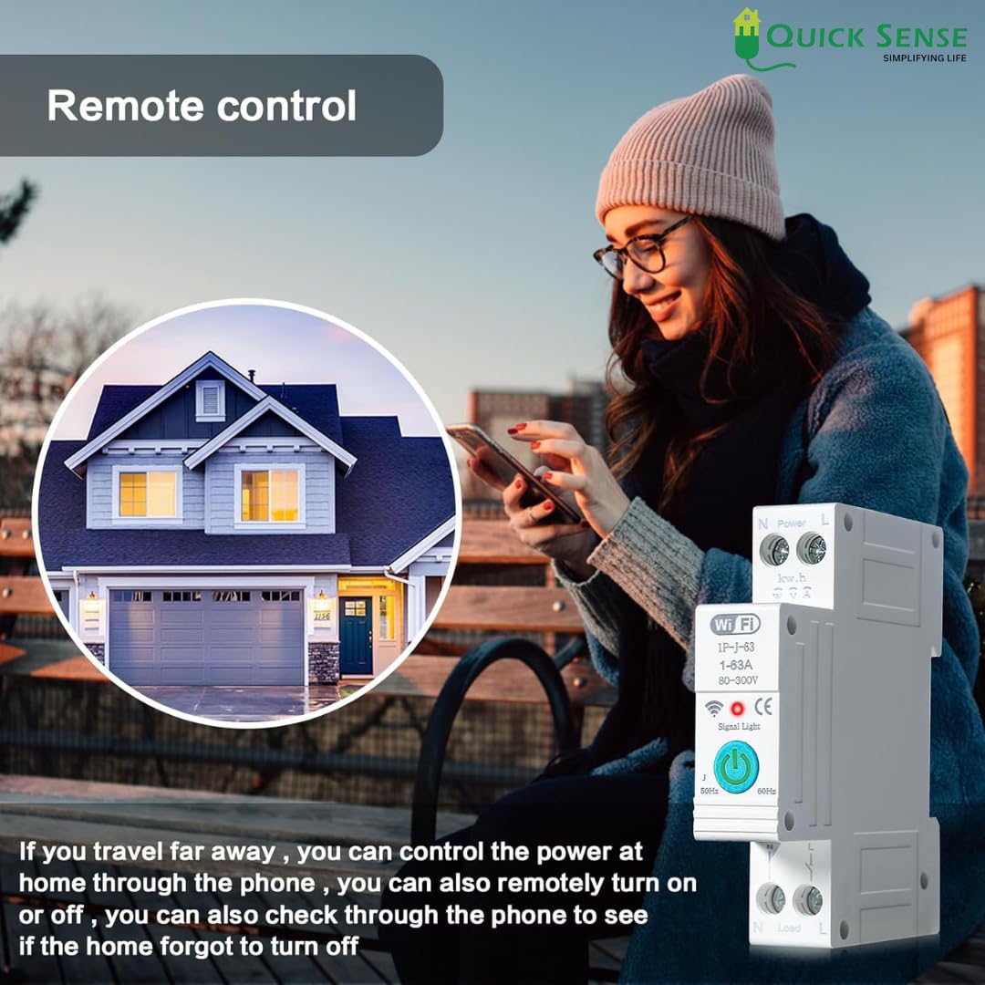 Quick Sense Smart WiFi Circuit Breaker 1P 63A Energy Monitor