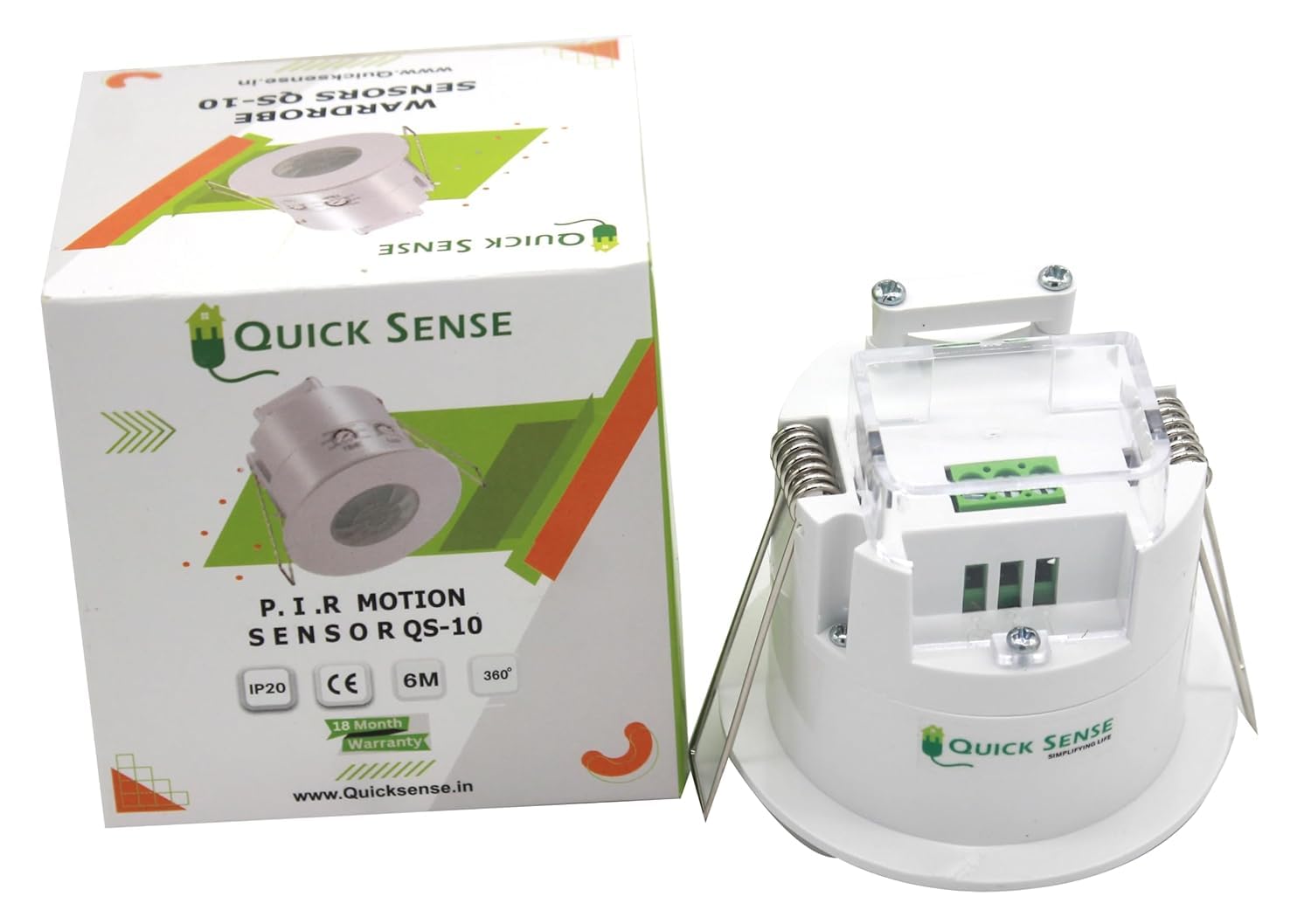 Quick Sense PIR Ceiling Motion Sensor with Adjustable Lux Timer