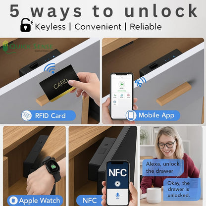 Quick Sense Hidden Smart Cabinet Lock RFID Bluetooth NFC Control