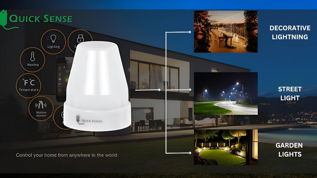 Quick Sense QS-302 220V Waterproof Photocell Day/Night LDR Sensor Switch
