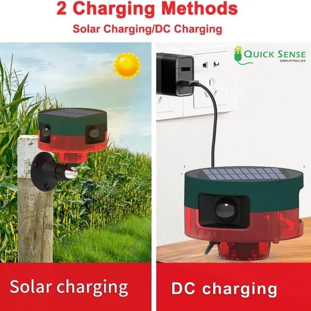 Quick Sense Solar Motion Alarm 360° Detection 129dB Siren