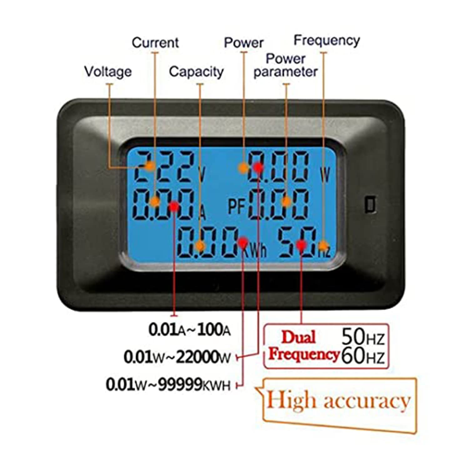 Quick Sense Digital Power Meter Voltmeter Ammeter Energy Monitor