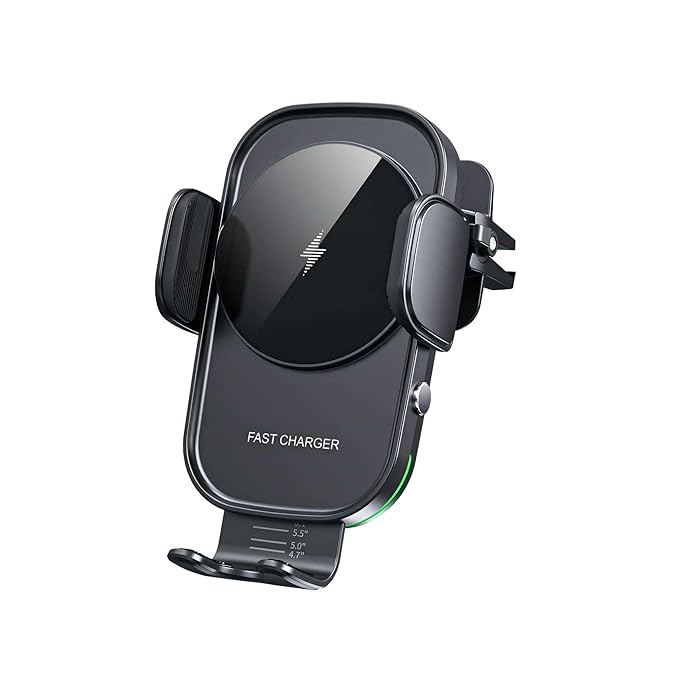 Quick Sense 15W Wireless Car Phone Holder with Auto-Clamping