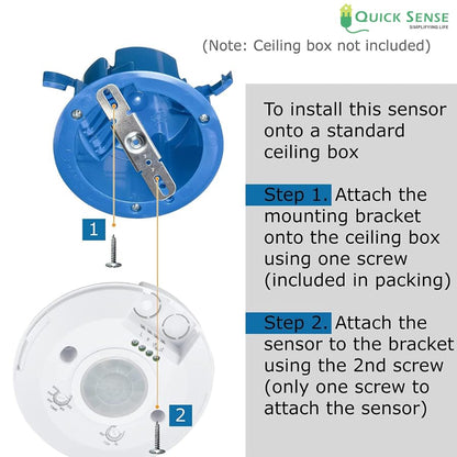 Quick Sense QS-08 360° Ceiling PIR Motion Sensor Slim 2.54cm Profile