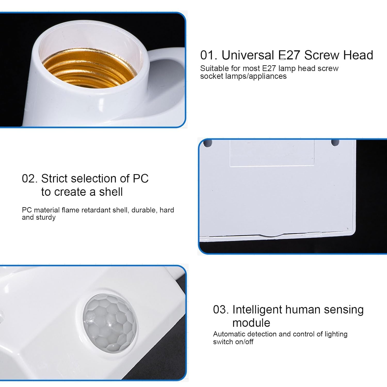 Quick Sense PIR Motion Sensor Lamp Holder E27/B22 Automatic