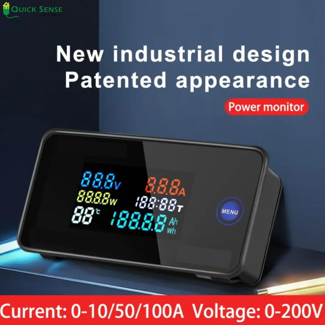 Quick Sense QS-EM02 7-in-1 Digital Energy Meter 100A LCD Backlit