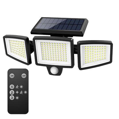 Quick Sense Solar Security Light 2500LM 210 LED 3-Head Remote